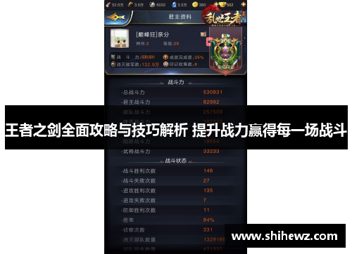 王者之剑全面攻略与技巧解析 提升战力赢得每一场战斗