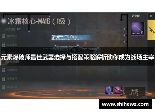 元素爆破师最佳武器选择与搭配策略解析助你成为战场主宰